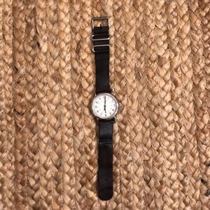 TIMEX dark brown leather watch